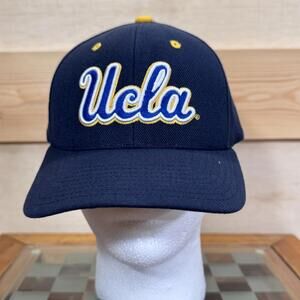 UCLA Bruins Hat Cap Strap Back Navy Yellow NCAA College Basketball Script